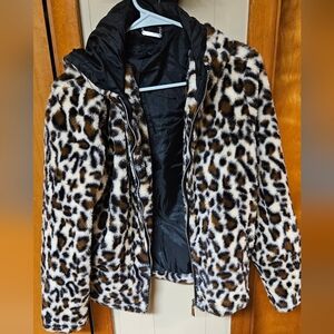 Stylish J2 Jou Jou Leopard Print Teddy Jacket